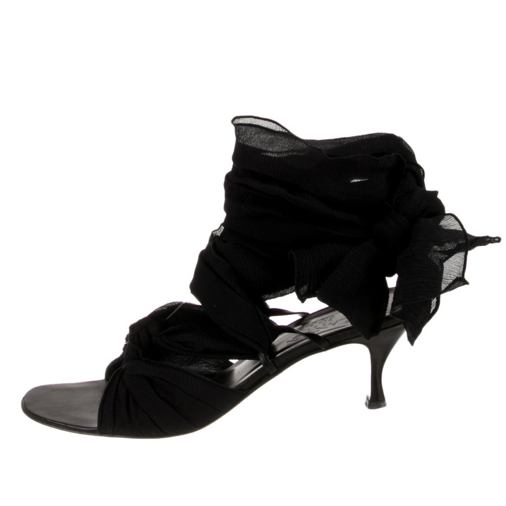 Lanvin black wrap-around straps Sandals